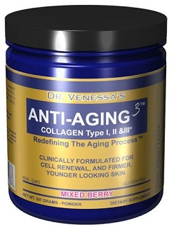 Dr. Venessa's Anti Aging 3 Collagen Type I, II & III Powder, 300g