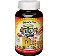 Nature's Plus Animal Parade Vitamin D3 500 IU 90 Chewables
