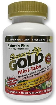 Source of Life Gold Multivitamin - Nature's Plus - 180 Mini Tabs