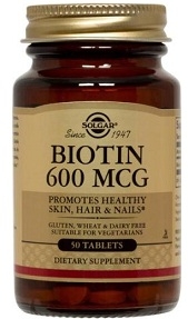 Solgar Biotin 600 mcg, 50 or 100 tabs