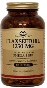 Solgar Flaxseed Oil 1250 mg, 100 or 250 softgels