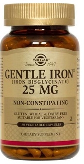 Solgar Gentle Iron 25 mg, 90 or 180 vegicaps