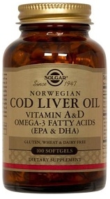 Solgar Norwegian Cod Liver Oil, 100 or 250 softgels