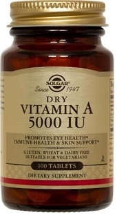 Solgar Dry Vitamin A 5,000 IU 100 tabs