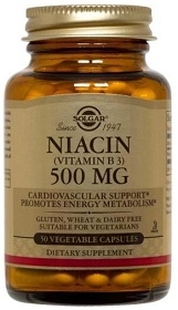 Solgar Niacin Vitamin B3 500mg - 50, 100, 250 vegicaps