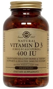 Solgar Vitamin D 400 IU - 100 or 250 softgels