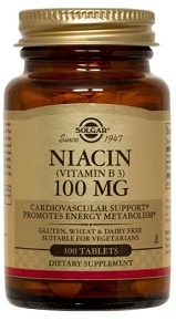 Solgar Niacin B-3 100 mg 100 Tablets