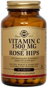 Solgar Vitamin C 1500 mg with Rose Hips 90 or 180 Tabs