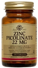 Solgar Zinc Picolinate 22 mg 100 tabs