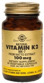 Solgar Natural Vitamin K2 (MK-7) 100 mcg 50 Vegetable Caps