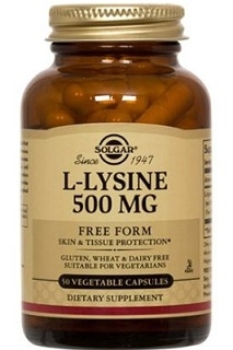Solgar L-Lysine 500 or 1000 mg, 50, 100, or 250 Caps
