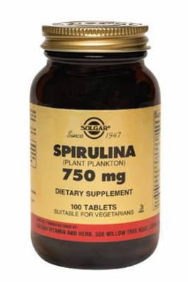 Solgar Spirulina  750mg - 100 or 250 Tablets