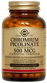 Solgar Chromium Picolinate 500 mcg Vegetable Caps