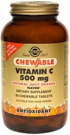 Solgar Chewable Vitamin C - 90 ct - Orange or Cran-Raspberry Flavor