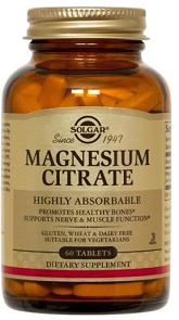 Solgar Magnesium Citrate 200mg, 60 or 120 tabs