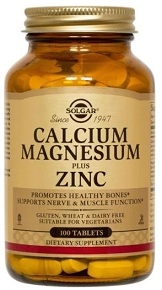 Solgar Calcium Magnesium Plus Zinc 100 or 250 Tabs