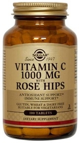 Solgar Vitamin C 1000 mg with Rose Hips - 100 or 250 Tabs