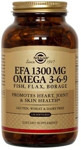 Solgar Omega 3-6-9 EFA 1300 mg - 60 or 120 softgels