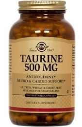 Solgar Taurine 500 mg, 50, 100, or 250 Caps