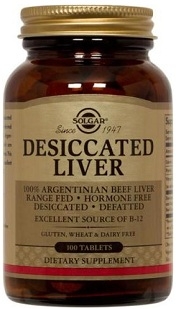 Solgar Desiccated Liver - 100 or 250 Tablets